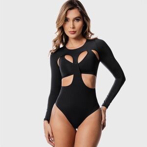Brashali Black Cutout Bodysuit